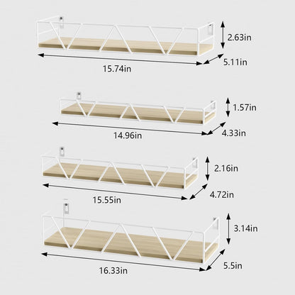 Floating Shelves Set of 3, Wood Wall Shelf, Farmhouse Shelf for Bedroom