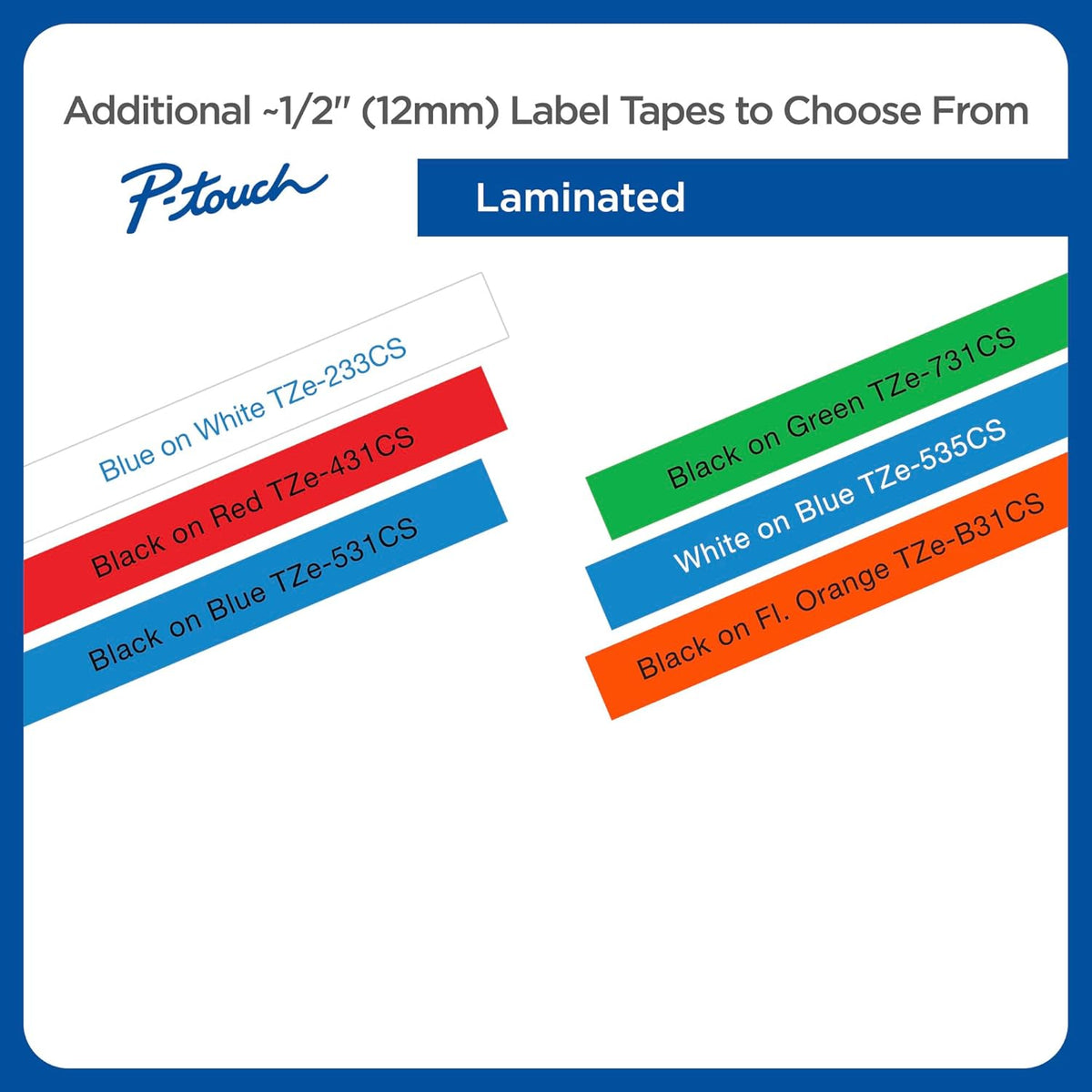 Genuine P-Touch TZE-131 Tape, 1/2" (0.47") Standard Laminated P-Touch Tape, Black on Clear, Perfect for Indoor or Outdoor Use, Water Resistant, 26.2 Feet (8M), Single-Pack, TZe131