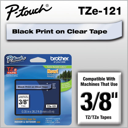 Genuine P-Touch TZE-131 Tape, 1/2" (0.47") Standard Laminated P-Touch Tape, Black on Clear, Perfect for Indoor or Outdoor Use, Water Resistant, 26.2 Feet (8M), Single-Pack, TZe131