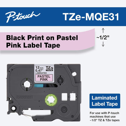 Genuine P-Touch TZE-131 Tape, 1/2" (0.47") Standard Laminated P-Touch Tape, Black on Clear, Perfect for Indoor or Outdoor Use, Water Resistant, 26.2 Feet (8M), Single-Pack, TZe131