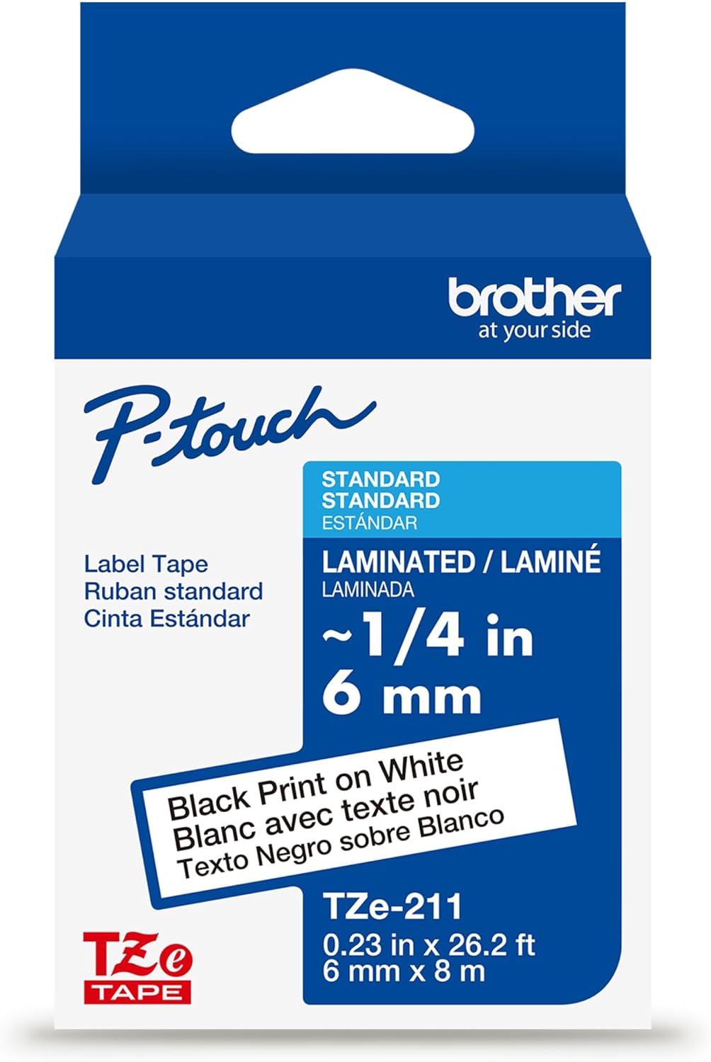 Genuine P-Touch TZE-131 Tape, 1/2" (0.47") Standard Laminated P-Touch Tape, Black on Clear, Perfect for Indoor or Outdoor Use, Water Resistant, 26.2 Feet (8M), Single-Pack, TZe131