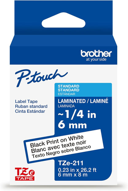Genuine P-Touch TZE-131 Tape, 1/2" (0.47") Standard Laminated P-Touch Tape, Black on Clear, Perfect for Indoor or Outdoor Use, Water Resistant, 26.2 Feet (8M), Single-Pack, TZe131