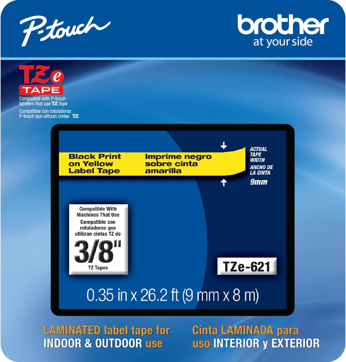 Genuine P-Touch TZE-131 Tape, 1/2" (0.47") Standard Laminated P-Touch Tape, Black on Clear, Perfect for Indoor or Outdoor Use, Water Resistant, 26.2 Feet (8M), Single-Pack, TZe131