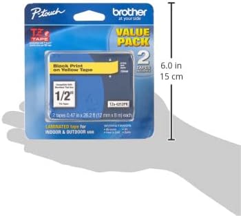 Genuine P-Touch TZE-131 Tape, 1/2" (0.47") Standard Laminated P-Touch Tape, Black on Clear, Perfect for Indoor or Outdoor Use, Water Resistant, 26.2 Feet (8M), Single-Pack, TZe131