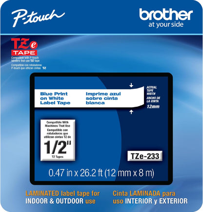 Genuine P-Touch TZE-131 Tape, 1/2" (0.47") Standard Laminated P-Touch Tape, Black on Clear, Perfect for Indoor or Outdoor Use, Water Resistant, 26.2 Feet (8M), Single-Pack, TZe131