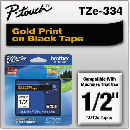 Genuine P-Touch TZE-131 Tape, 1/2" (0.47") Standard Laminated P-Touch Tape, Black on Clear, Perfect for Indoor or Outdoor Use, Water Resistant, 26.2 Feet (8M), Single-Pack, TZe131