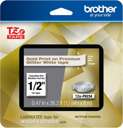 Genuine P-Touch TZE-131 Tape, 1/2" (0.47") Standard Laminated P-Touch Tape, Black on Clear, Perfect for Indoor or Outdoor Use, Water Resistant, 26.2 Feet (8M), Single-Pack, TZe131