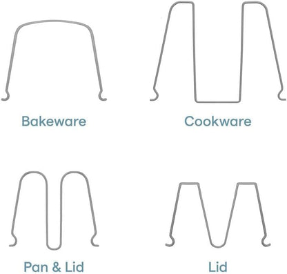 StoreMore Expandable Cookware Rack with Tall Steel Wires, 12.5"-22" Wide Adjustable Pan Organizer for Kitchen Cabinet Storage, Premium Edition
