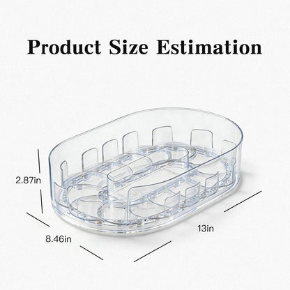 360° Rotating Fridge Lazy Susan Organizer, 13''x8.5'' Clear Lazy Susan for Refrigerator, Multi-Use Fridge Drink Organizer for Pantry Cabinet Countertop Table Storage