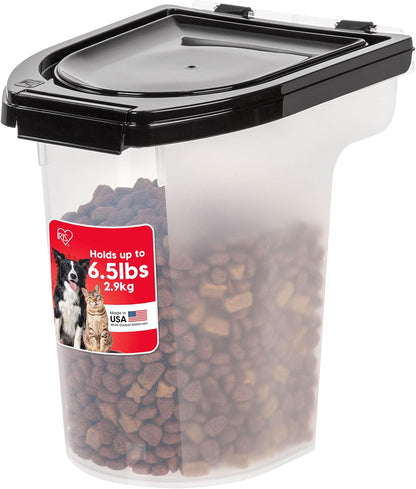 Dog Food Storage Container, Up to 6.5 lbs, Black, Made in USA | Airtight Seal, BPA-Free, Best for Bird Seed, Cat food, Cat Litter, Chicken Feed