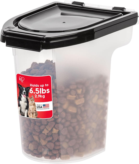Dog Food Storage Container, Up to 6.5 lbs, Black, Made in USA | Airtight Seal, BPA-Free, Best for Bird Seed, Cat food, Cat Litter, Chicken Feed