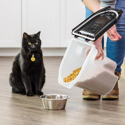 Dog Food Storage Container, Up to 6.5 lbs, Black, Made in USA | Airtight Seal, BPA-Free, Best for Bird Seed, Cat food, Cat Litter, Chicken Feed