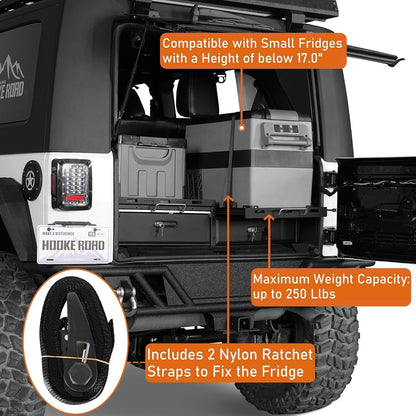 JK JL Trunk Cargo Storage Drawer System & Fridge Slide Mount & Cooking Platform for 2007-2026 Jeep Wrangler JK JL Unlimited 4-Door