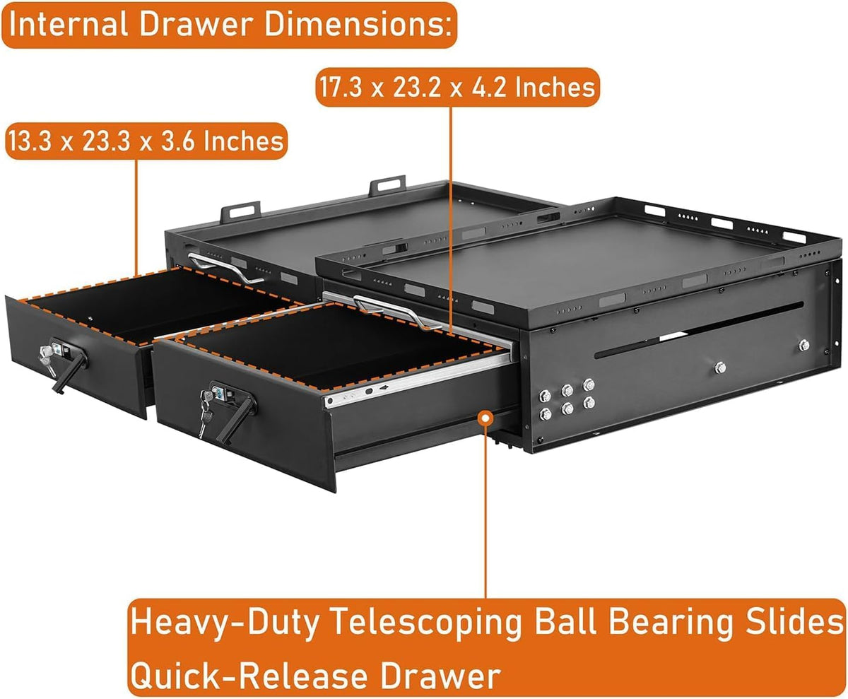 JK JL Trunk Cargo Storage Drawer System & Fridge Slide Mount & Cooking Platform for 2007-2026 Jeep Wrangler JK JL Unlimited 4-Door