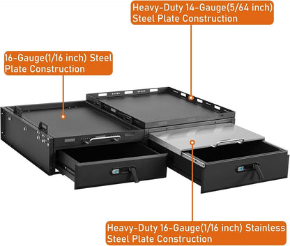 JK JL Trunk Cargo Storage Drawer System & Fridge Slide Mount & Cooking Platform for 2007-2026 Jeep Wrangler JK JL Unlimited 4-Door