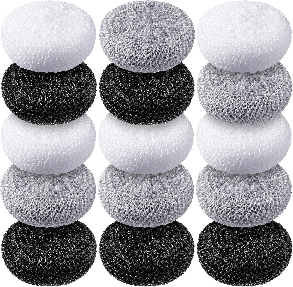 15 Pieces Plastic Dish Scrubbers, Nylon Mesh Pads, Rainbow Colors