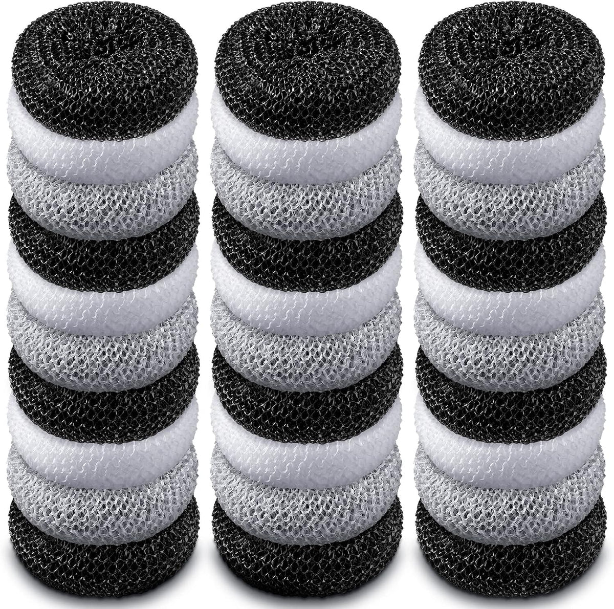 15 Pieces Plastic Dish Scrubbers, Nylon Mesh Pads, Rainbow Colors