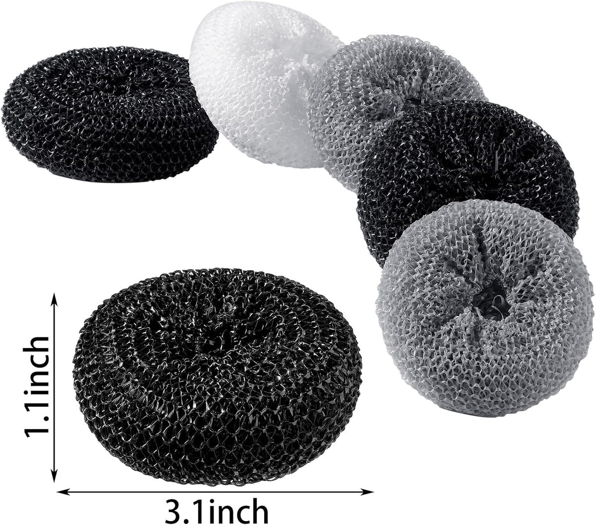 15 Pieces Plastic Dish Scrubbers, Nylon Mesh Pads, Rainbow Colors