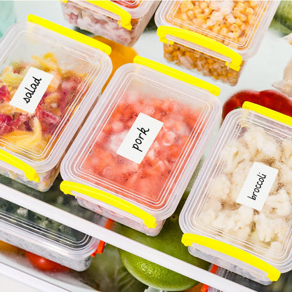 Methidc Dissolvable Food Storage Labels ，Dissolves in Water in 30 Seconds - No Adhesive Residue - Perfect for Glass, Metal, Plastic Containers ，Blank White 1 X 2 Inch 500 Stickers(1 Roll)