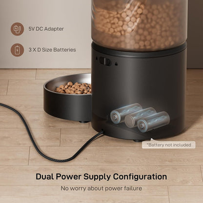 Automatic Cat Feeder: 3L Auto Food Dispenser with Timed Feeding| 6 Meal Programmable& 1-20 Portion Precise Control- Easy to Clean & Setup for Cat Indoor| Desiccant Bag Keep Food Fresh