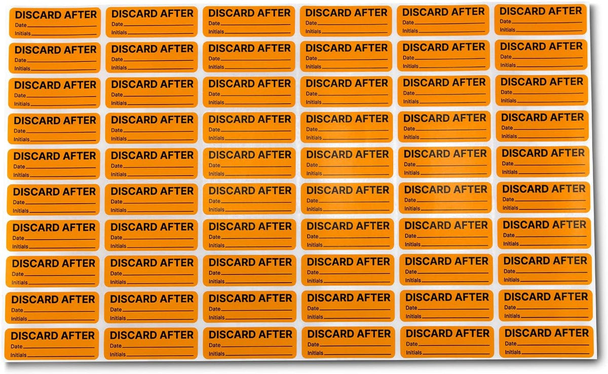 Orange Discard After Date Expiration Stickers, 1.5” x 0.5”, 300 Labels | Food Freshness Labels, Medication Expiration Stickers, For Pharmacies, Bakeries, Healthcare, 1 Pack