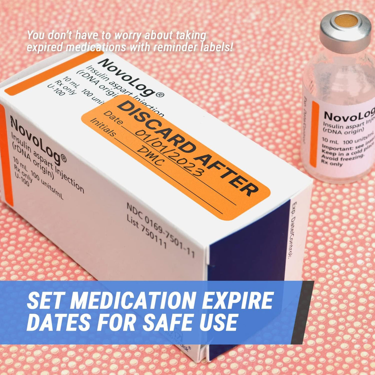 Orange Discard After Date Expiration Stickers, 1.5” x 0.5”, 300 Labels | Food Freshness Labels, Medication Expiration Stickers, For Pharmacies, Bakeries, Healthcare, 1 Pack