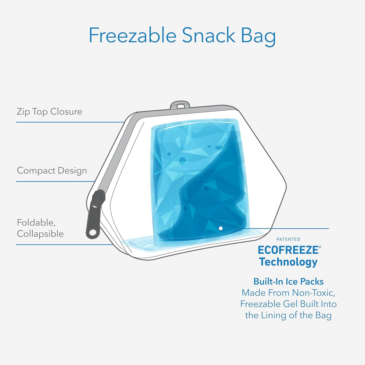 Freezable Snack Bag, True Blue