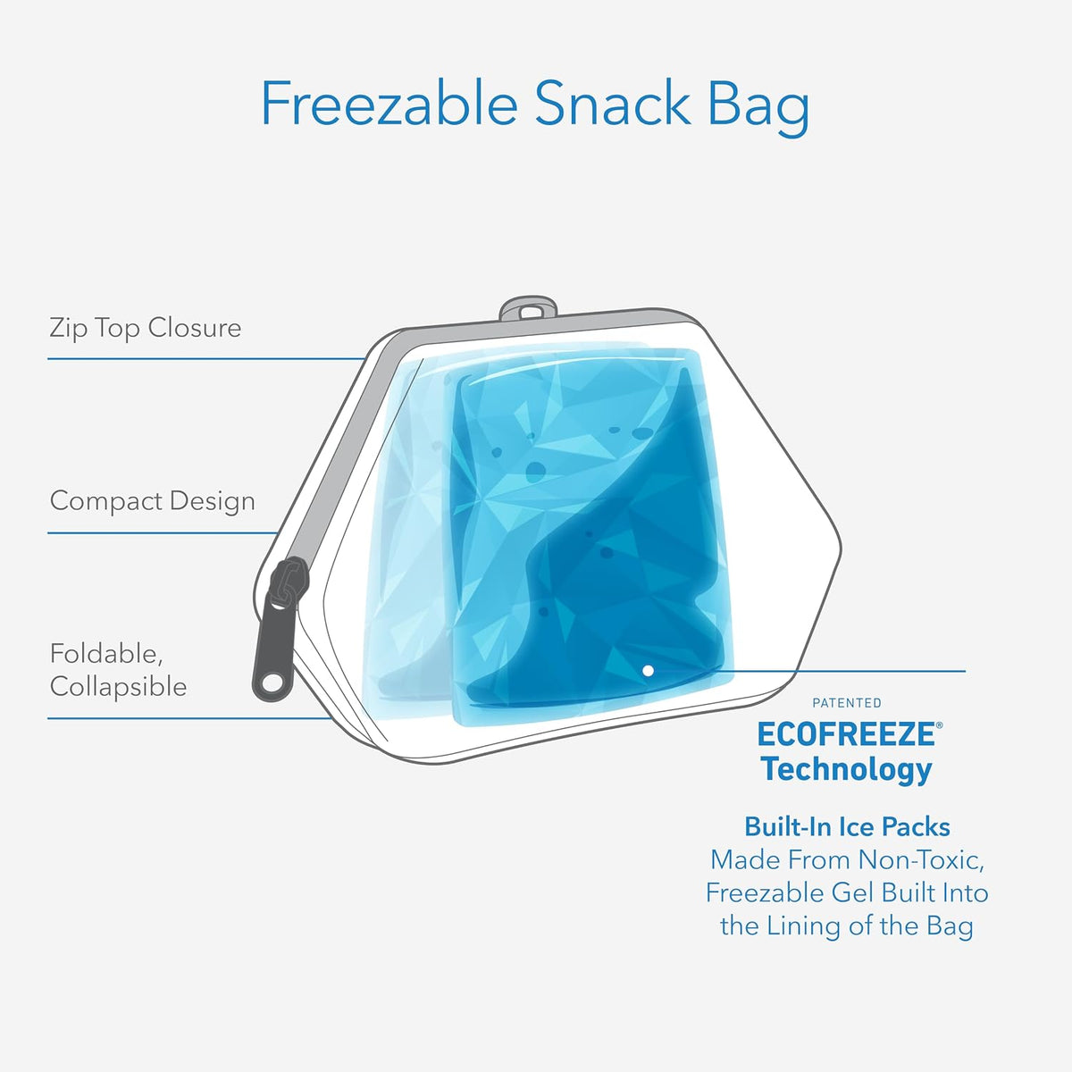 Freezable Snack Bag, True Blue