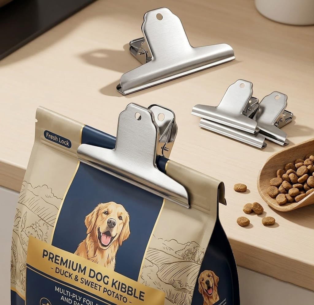 Dog Food Bag Clip, 14.5cm Heavy Duty Metal Large Food Bags Sealing Clip