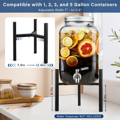 Beverage Water Jug Stand Adjustable 7-12.6 IN - Drink Dispenser Stand Only, Fit 3-5 Gallon Water Jug Holder Container - Portable Drink Stand