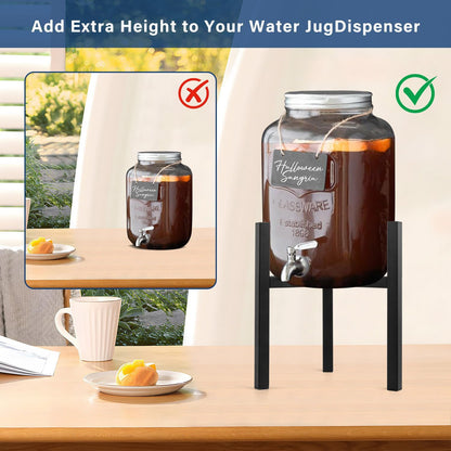 Beverage Water Jug Stand Adjustable 7-12.6 IN - Drink Dispenser Stand Only, Fit 3-5 Gallon Water Jug Holder Container - Portable Drink Stand