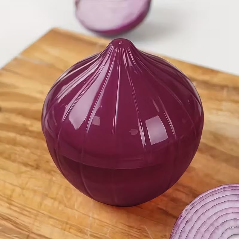 2pcs Set Plastic Food Savers Storage Container, Lemon & Onion Shaped, Multipurpose, Freezer Safe, Flip Top, Hand Wash, No Electricity Needed, with Fruit & Vegetable Preservation Boxes, for Kitchen