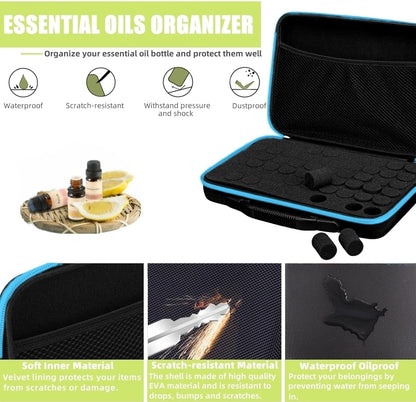 60 Bottles EVA Essential Oils Organizer, Hard Shell Essential Oil Storage Carrying Case, Essential Oils Holder Traveling Bag with Foam Insert, Holds 5ml,10ml,15ml Essential Oils (Black)