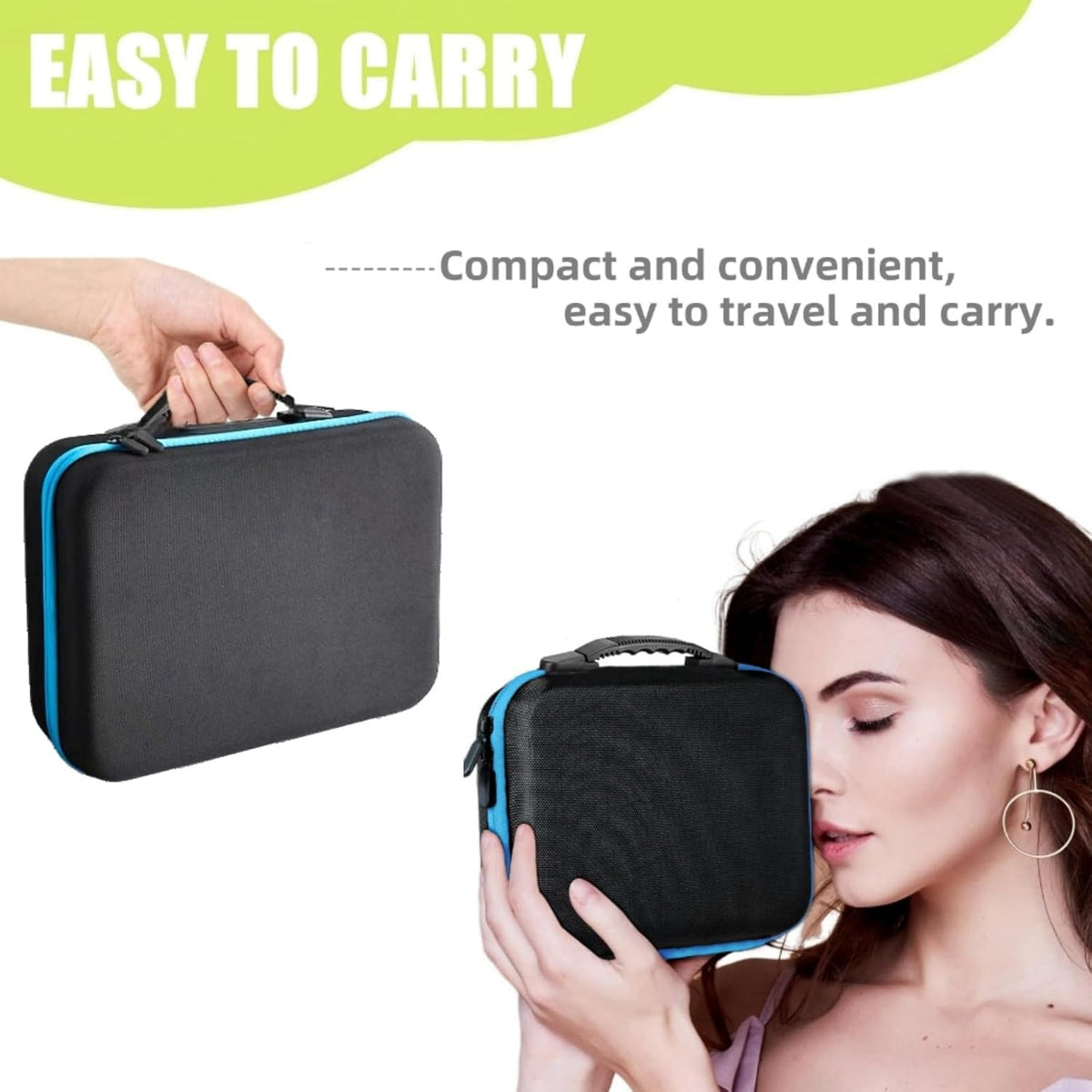 60 Bottles EVA Essential Oils Organizer, Hard Shell Essential Oil Storage Carrying Case, Essential Oils Holder Traveling Bag with Foam Insert, Holds 5ml,10ml,15ml Essential Oils (Black)