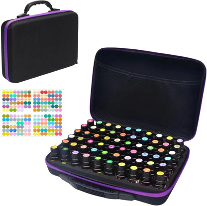 60 Bottles EVA Essential Oils Organizer, Hard Shell Essential Oil Storage Carrying Case, Essential Oils Holder Traveling Bag with Foam Insert, Holds 5ml,10ml,15ml Essential Oils (Black)