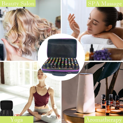 60 Bottles EVA Essential Oils Organizer, Hard Shell Essential Oil Storage Carrying Case, Essential Oils Holder Traveling Bag with Foam Insert, Holds 5ml,10ml,15ml Essential Oils (Black)