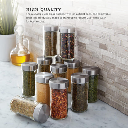 5244227 Empty Jars With Black Cap, Set Of 12, 3-Ounce