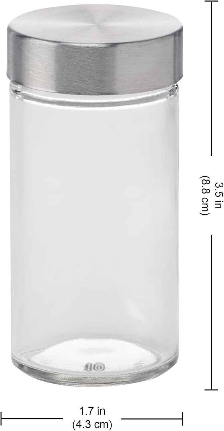 5244227 Empty Jars With Black Cap, Set Of 12, 3-Ounce