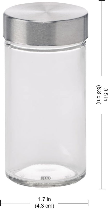 5244227 Empty Jars With Black Cap, Set Of 12, 3-Ounce