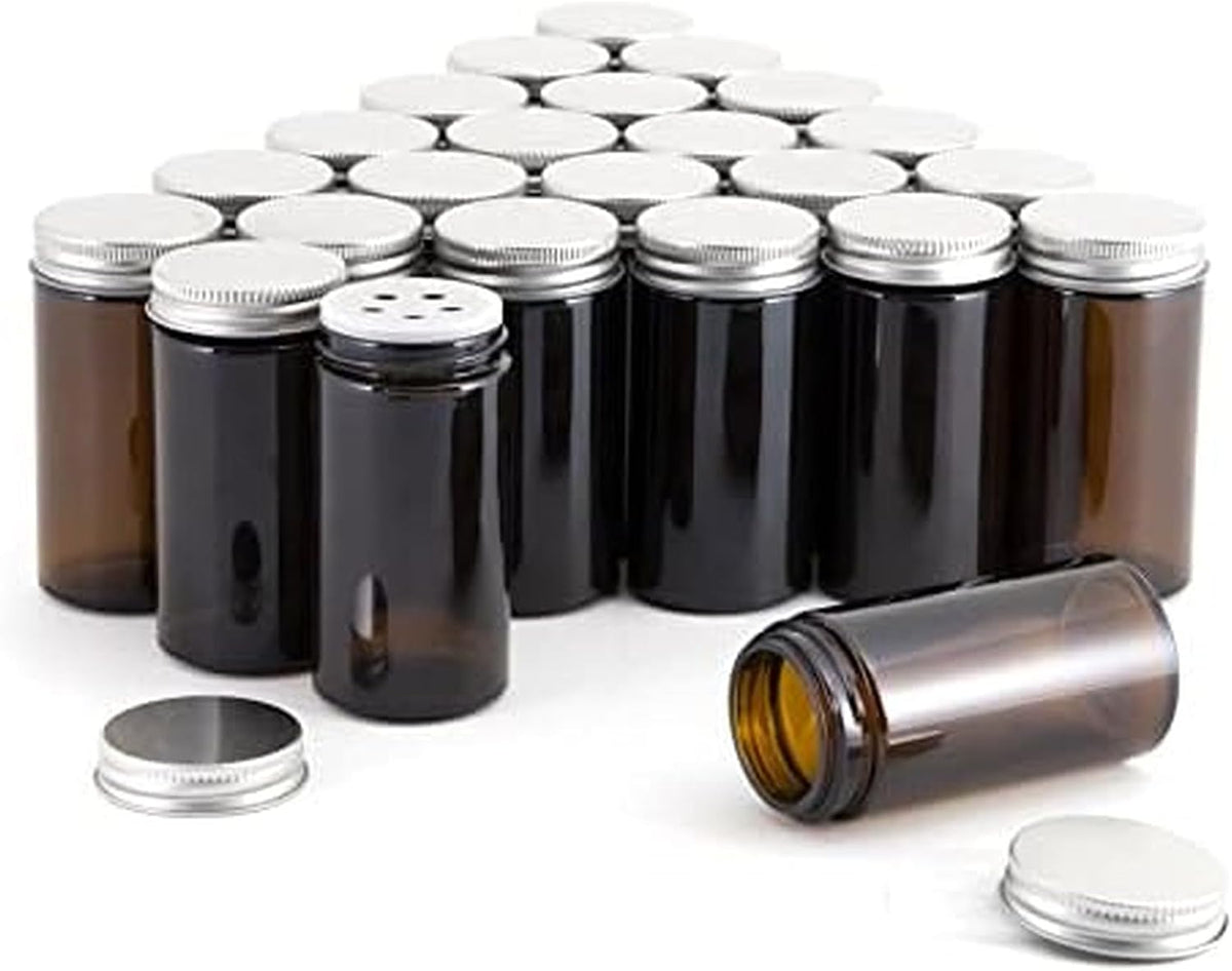 5244227 Empty Jars With Black Cap, Set Of 12, 3-Ounce