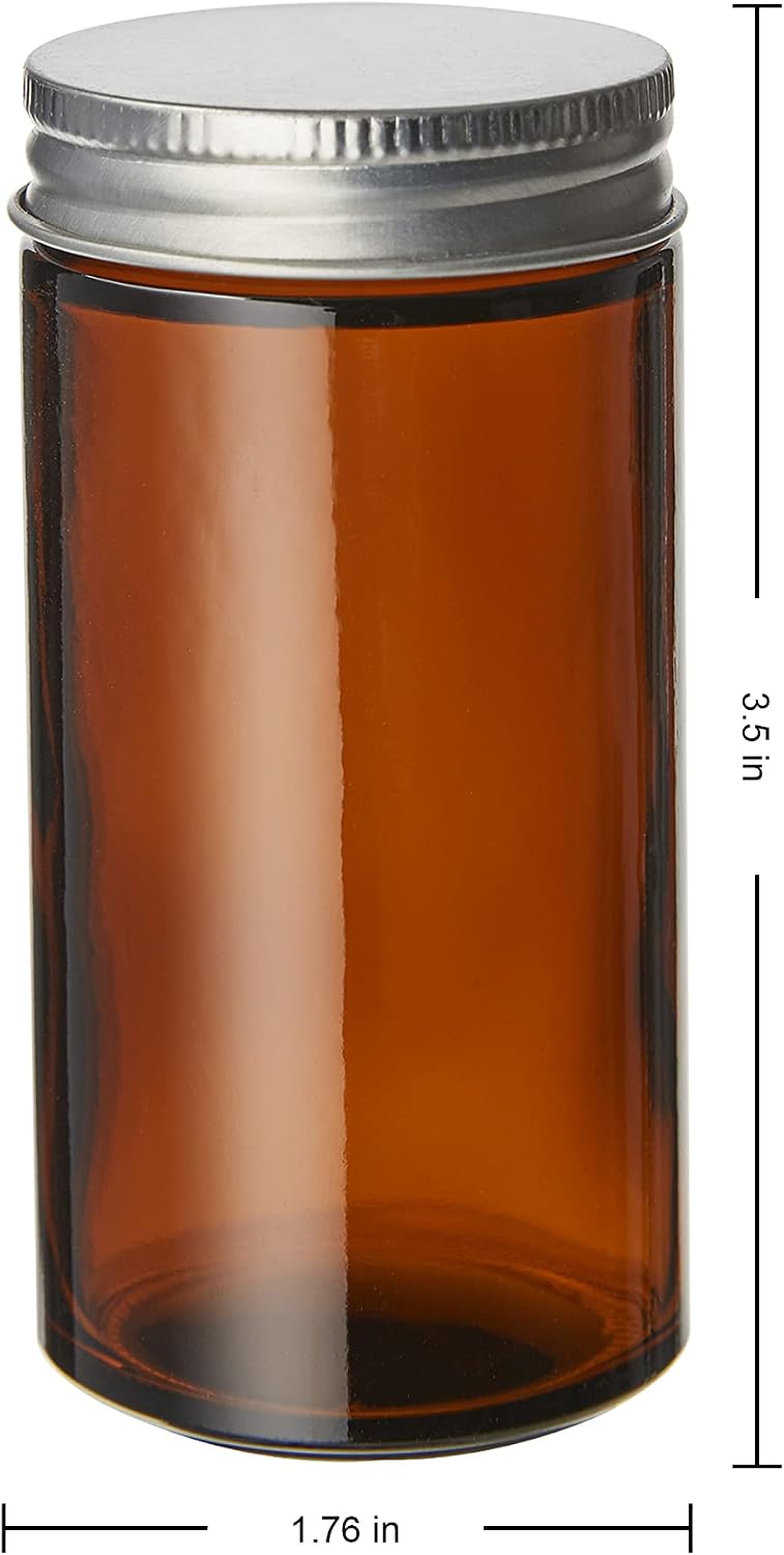 5244227 Empty Jars With Black Cap, Set Of 12, 3-Ounce