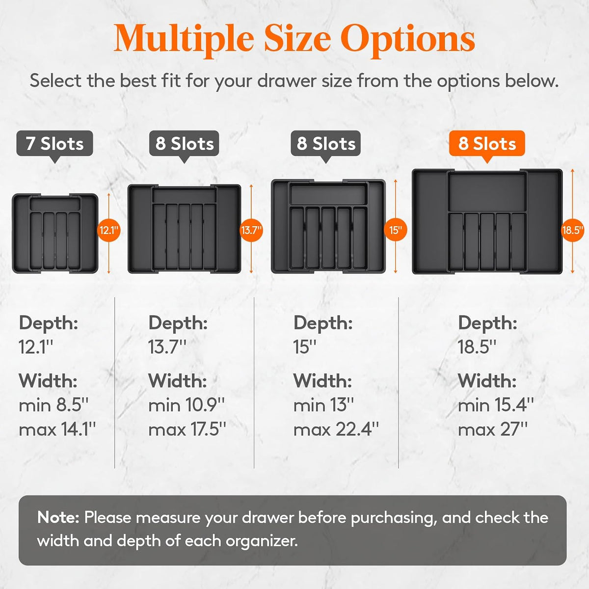 Extra Large Silverware Drawer Organizer, Expandable Utensil Tray