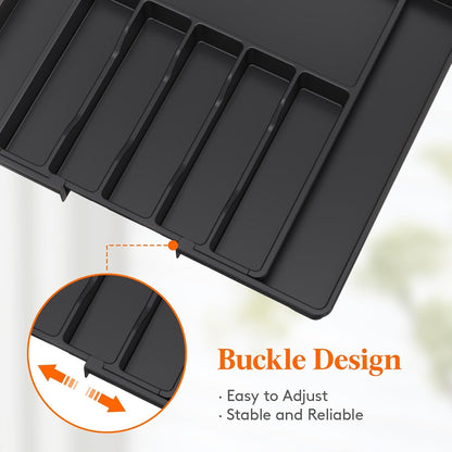 Extra Large Silverware Drawer Organizer, Expandable Utensil Tray