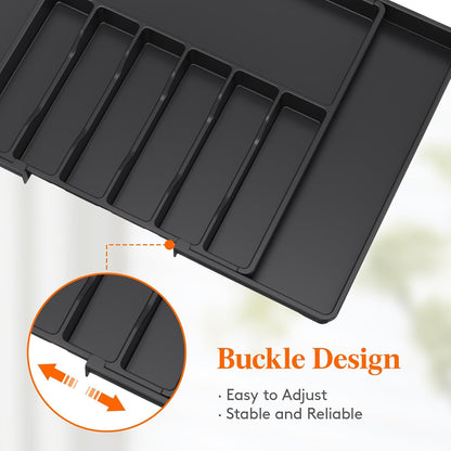 Extra Large Silverware Drawer Organizer, Expandable Utensil Tray