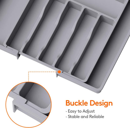 Extra Large Silverware Drawer Organizer, Expandable Utensil Tray