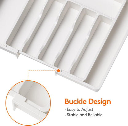 Extra Large Silverware Drawer Organizer, Expandable Utensil Tray