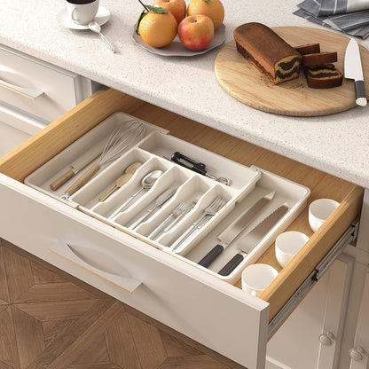 Extra Large Silverware Drawer Organizer, Expandable Utensil Tray