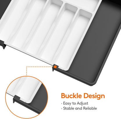 Extra Large Silverware Drawer Organizer, Expandable Utensil Tray