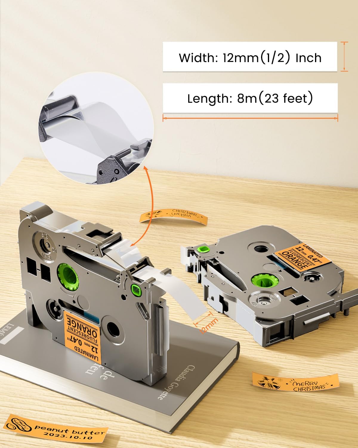 Label Maker Tape 12mm 0.47" Laminated White TZe231 Label Tape | Replacement for Brother P-touch Label Tape TZe-231 TZ Tape 1/2" Compatible with Ptouch D220 D210 H110 D200 D400 PT-1280