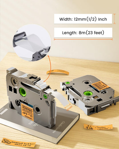Label Maker Tape 12mm 0.47" Laminated White TZe231 Label Tape | Replacement for Brother P-touch Label Tape TZe-231 TZ Tape 1/2" Compatible with Ptouch D220 D210 H110 D200 D400 PT-1280
